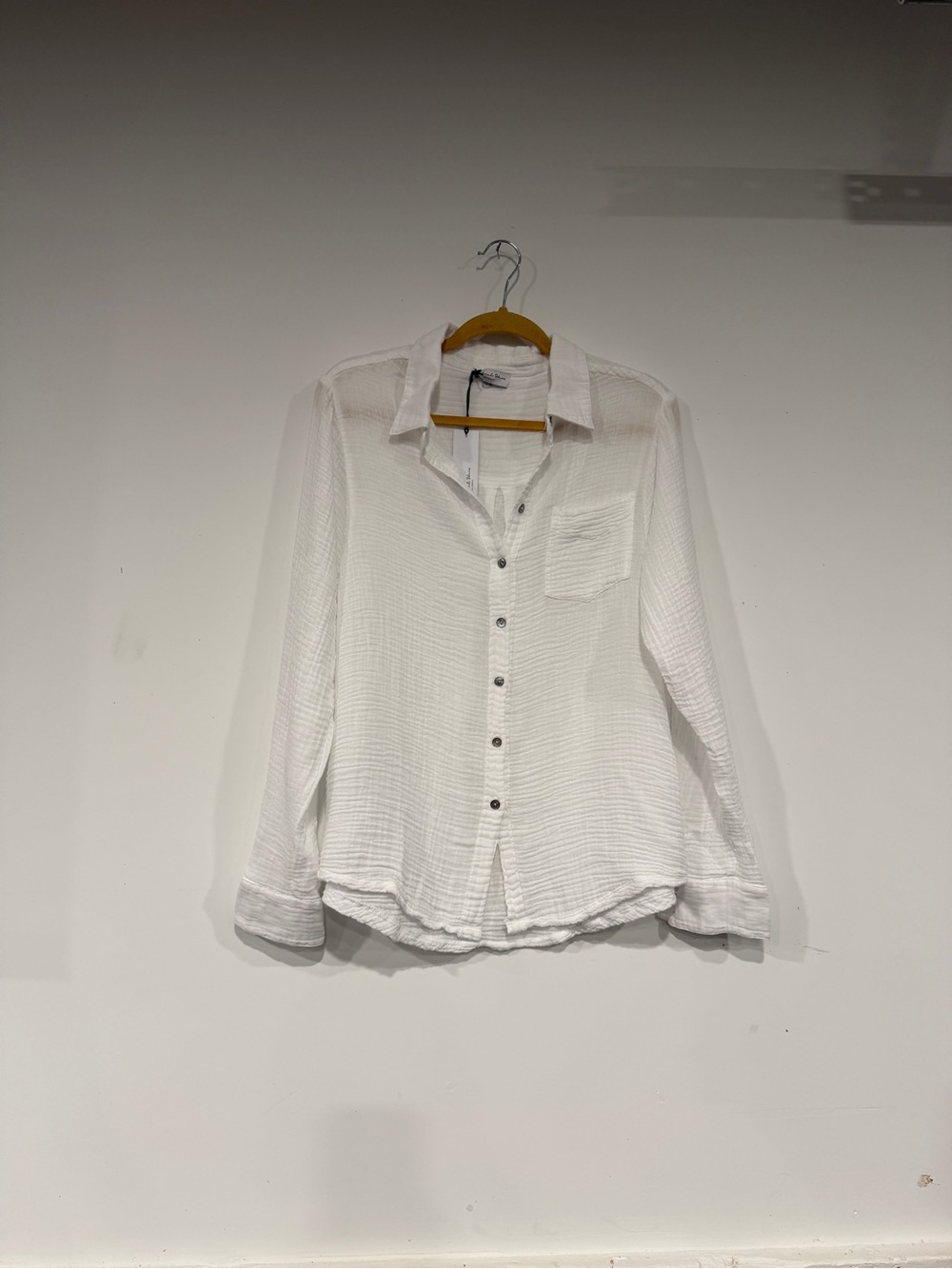 Michael Stars White Ernie Double Gauze Button-Up Shirt